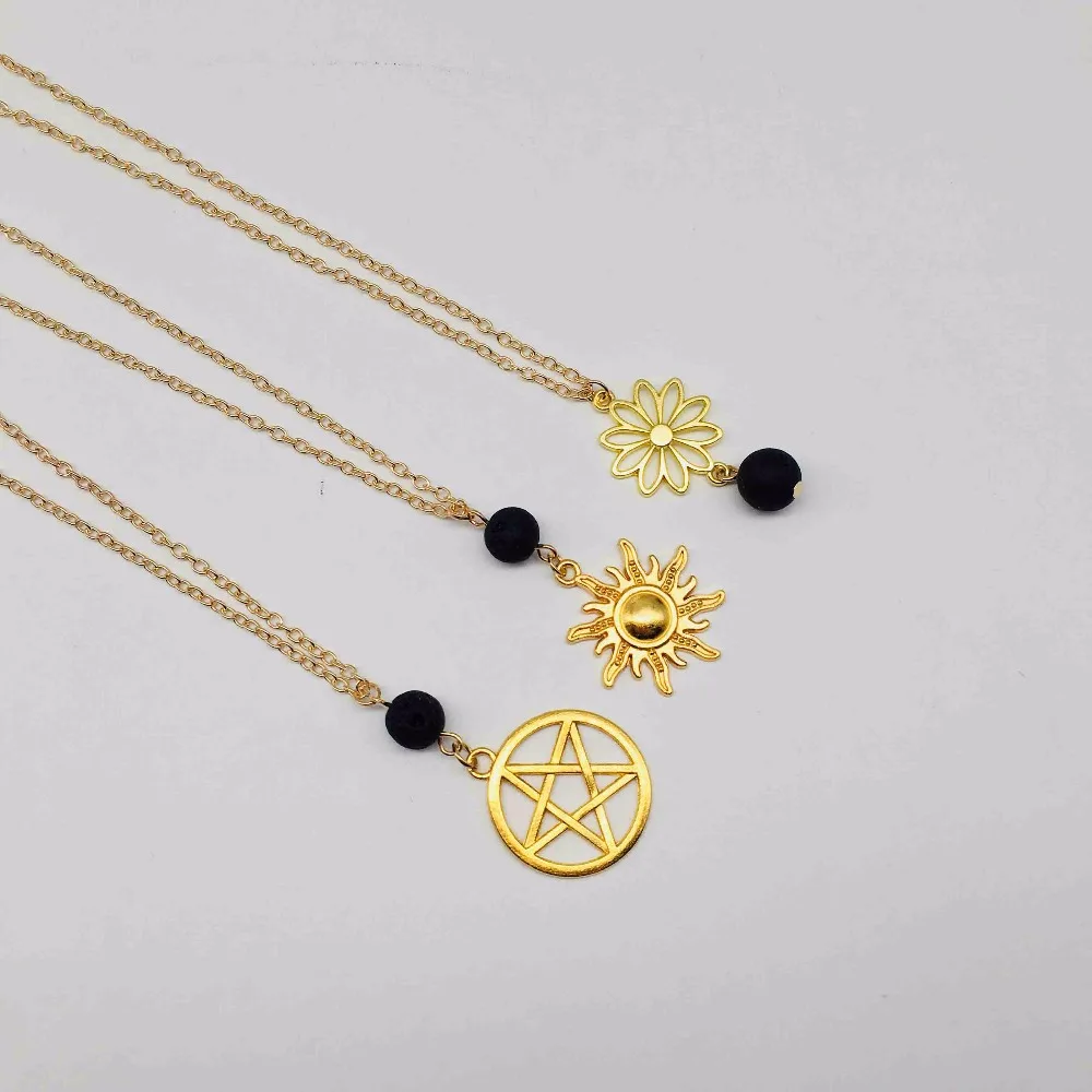 1pcs Aromatherapy Essential Oil Perfume Diffuser Necklace Lava Stone Sunflower Mermaid Tail Star Charms | Украшения и аксессуары