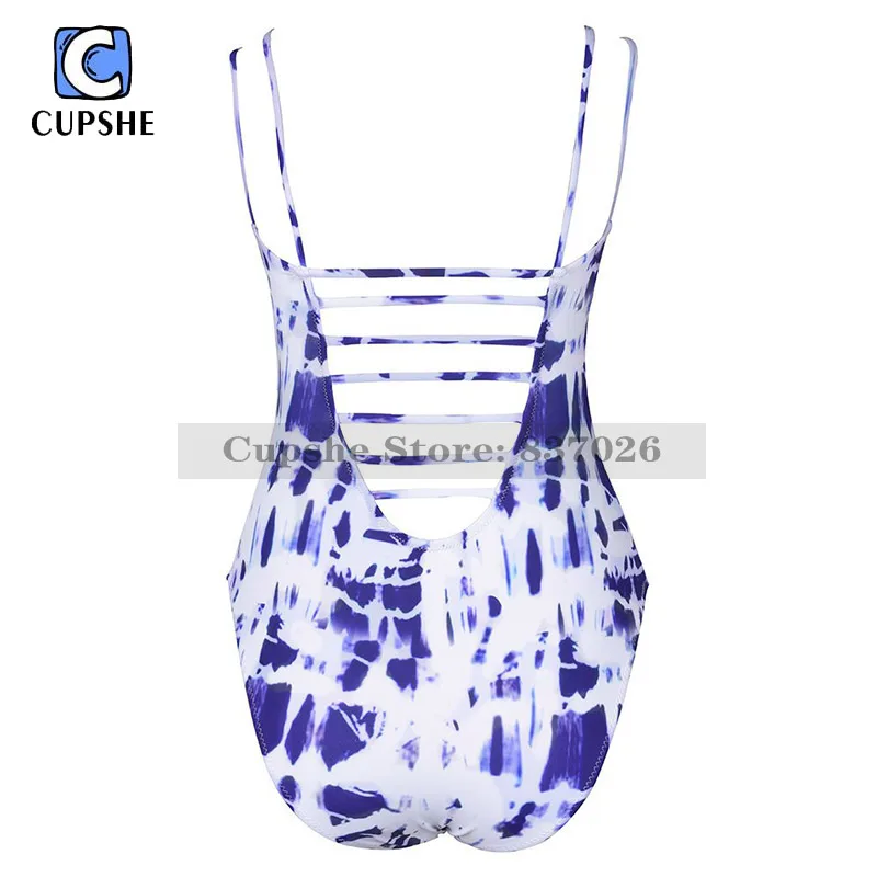 CUPSHE снежная ночь Галстук окрашенный цельный купальник Летний сексуальный