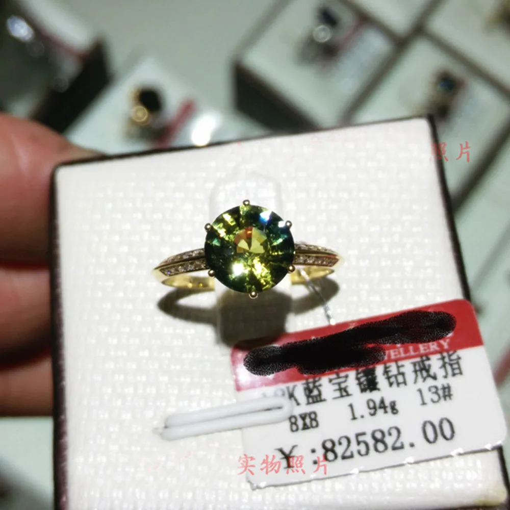 2 карата великолепный разноцветный натуральный сапфир 8 мм Красочный огонь