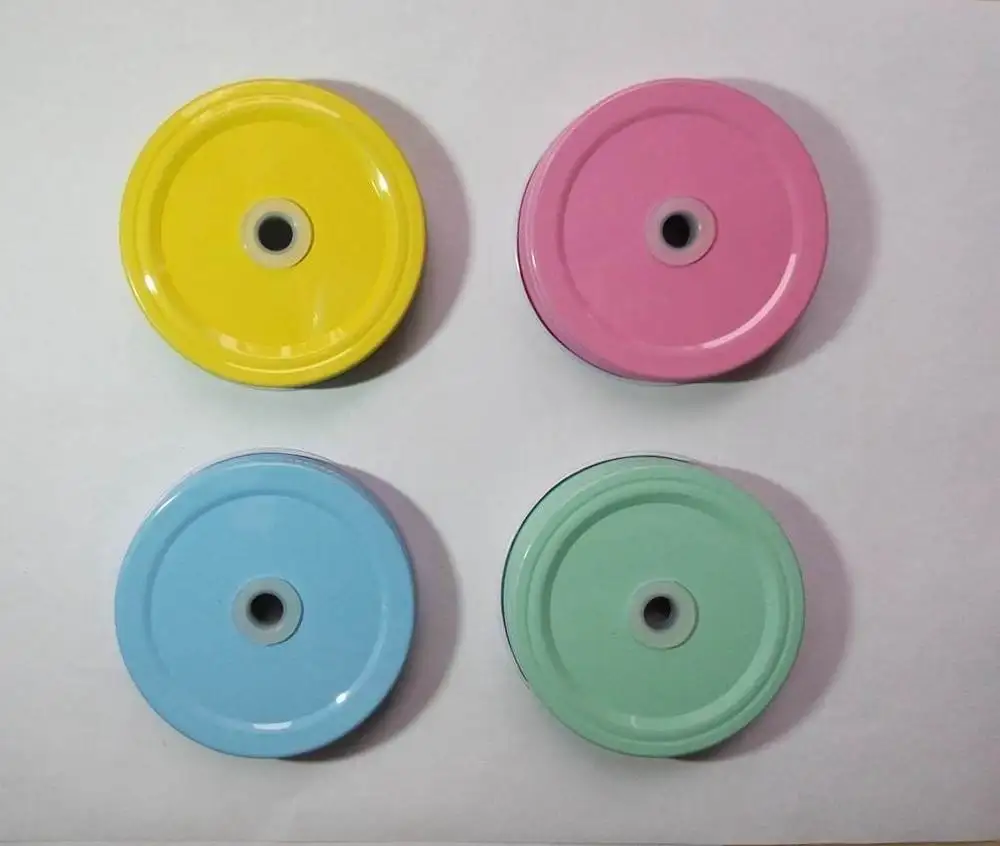 3 шт простые цветные питьевые стеклянные металлические крышки крышка отверстия