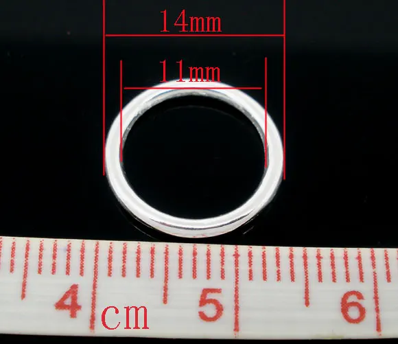 100 шт. кольца серебристого цвета 14 мм для изготовления ювелирных изделий ожерелий
