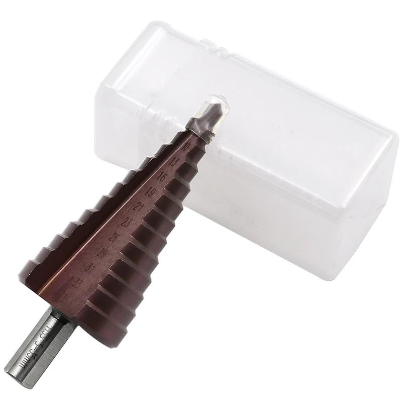 

HSS Co M35 Triangle Shank 5-35MM Straight Groove Metal Step Cone Drill Bit Stainless Steel Hole Saw Cutter Wood Power Tool