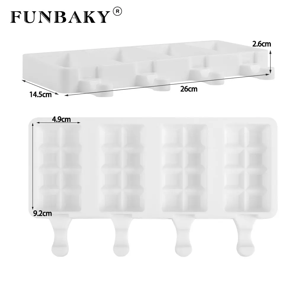 FUNBAKY форма решетки DIY силиконовая для мороженого мороженое с Деревянными