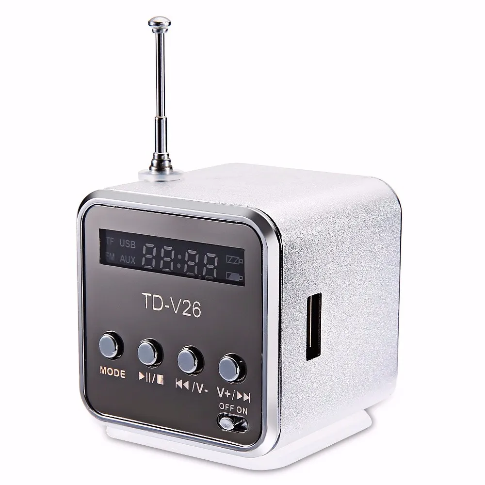 Diasoleado TDV26 портативный мини стерео супер бас MP3 динамик SD TF USB fm радио музыкальный