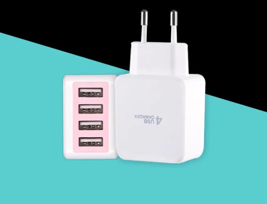 Мульти-порт 4USB для путешествий походная Зарядка телефона 4.1A Быстрая зарядка