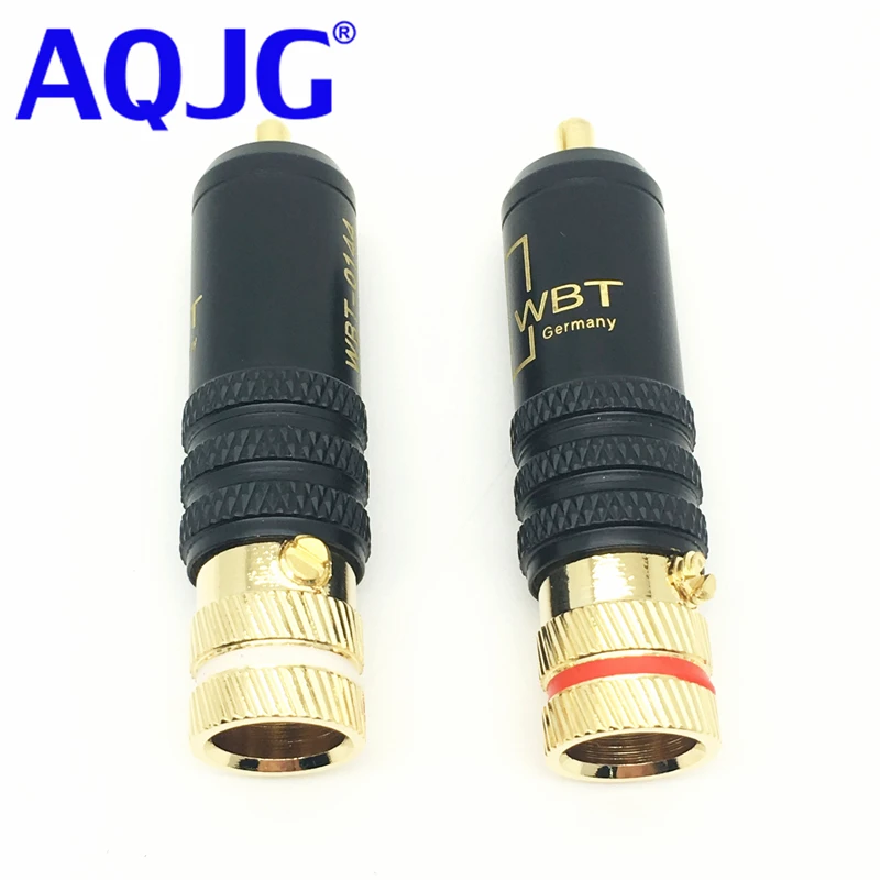 

100pcs DHL or EMS Free High Quality RCA Connector Male WBT-0144 Signal Line RCA Plug Lotus Head Copper Plug Gold Plated