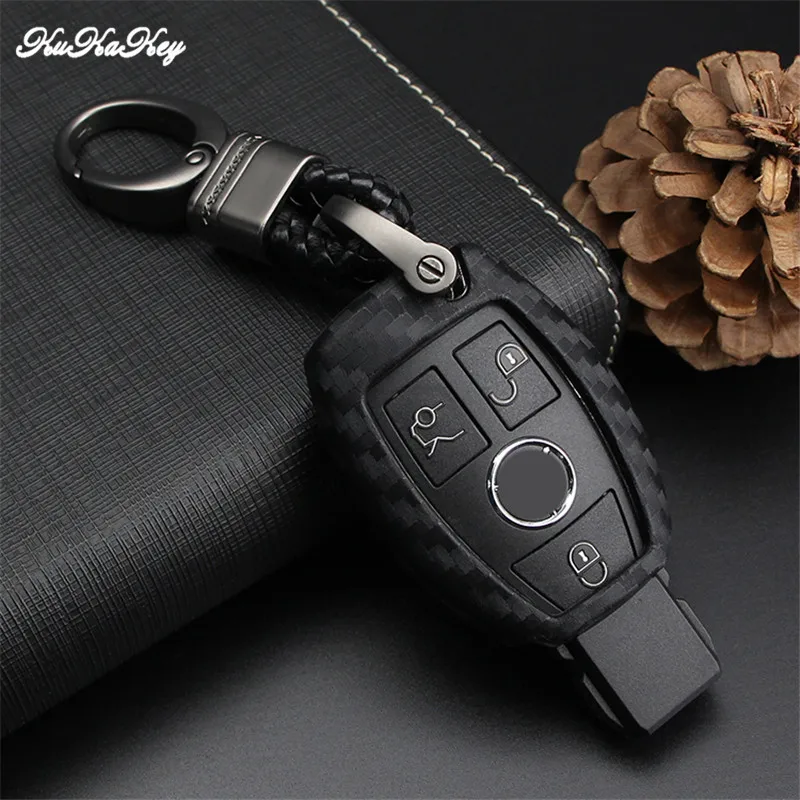 Чехол для автомобильного ключа KUKAKEY чехол Mercedes Benz W203 W210 W211 W124 W202 AMG C E S R CLS CLK CLA SLK из