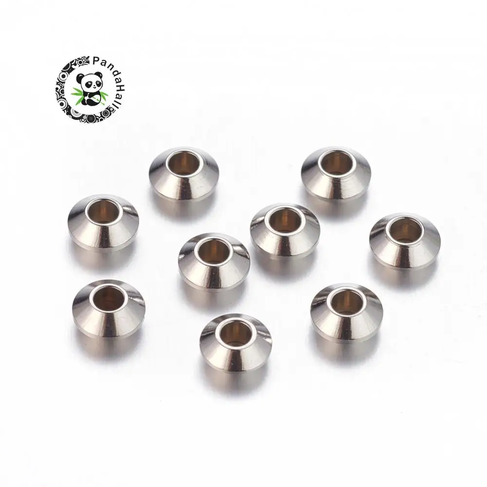 

200pcs 304 Stainless Steel Bicone Bead Spacers Loose Beads for Jewelry Making DIY Bracelet Necklace 6x3mm Hole: 2.5mm