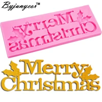 f1032 merry christmas uv resin silicone mold fondant chocolate candy lollipop crystal epoxy soft clay bake tool