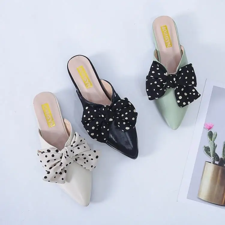 Шикарные женские туфли без задника с бантом-бабочкой Zapatos De Mujer Летняя женская