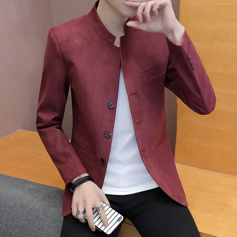 Мужской приталенный однотонный пиджак мужское свадебное платье Блейзер мужской