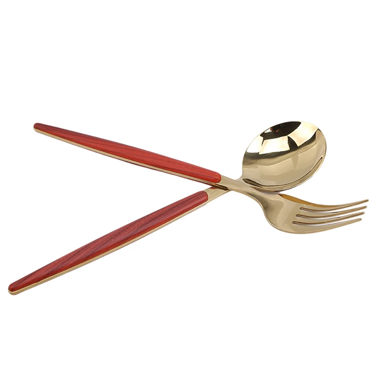 Столовые приборы из нержавеющей стали золотистые/Серебристые столовые