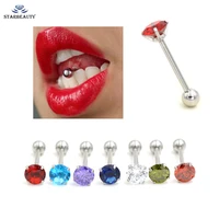 1pc tongue earring titanium plated piercing tongue rings bars girls 14g tongue piercing barbells quality body ring jewelry