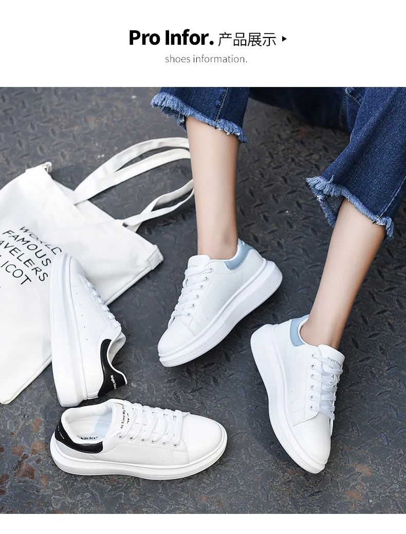 Женская обувь на танкетке белые кроссовки платформе Tenis Feminino повседневная