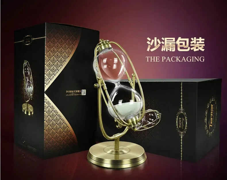 Поворотный латунный цветной металлический мелкий песок 30 мин песочный