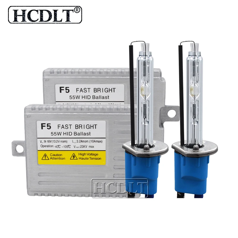 HCDLT 1 комплект 55 Вт H1 H7 H11 9005 9006 HB3 HB4 D2H автомобильный ксеноновый HID AC 12V F5 Быстрый