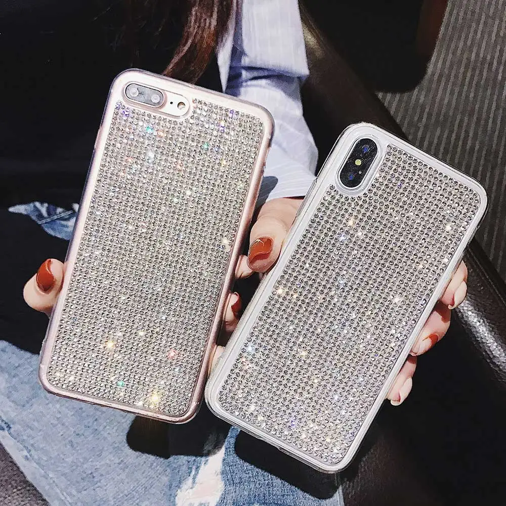 Чехол Boucho для телефона с серебристыми блестками iPhone 12 11 Pro XS MAX XR X мягкий