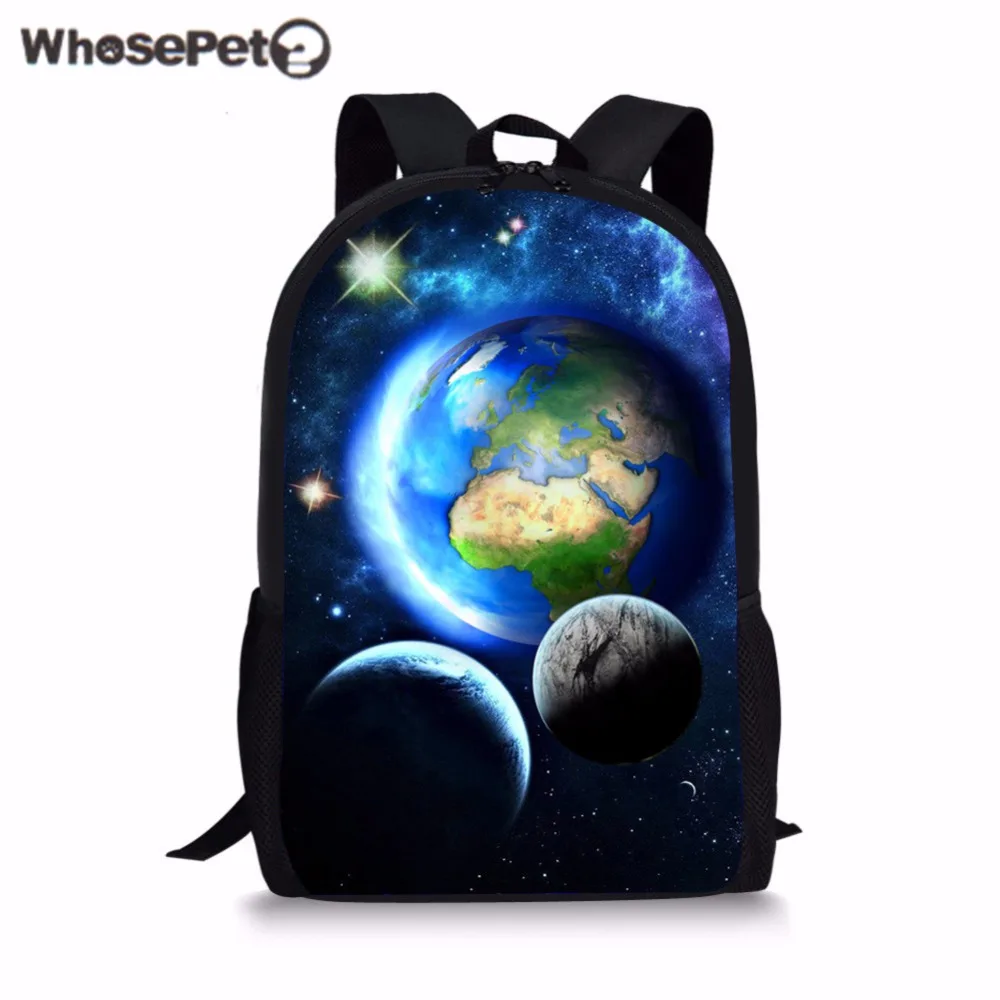 WHOSEPET Planet школьный рюкзак для студентов новый стиль печати рюкзаки крутой