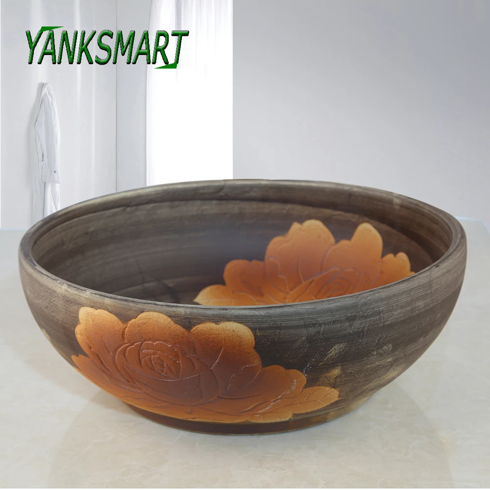 Набор керамических раковин YANKSMART Art для ванной комнаты позолоченный чайник с