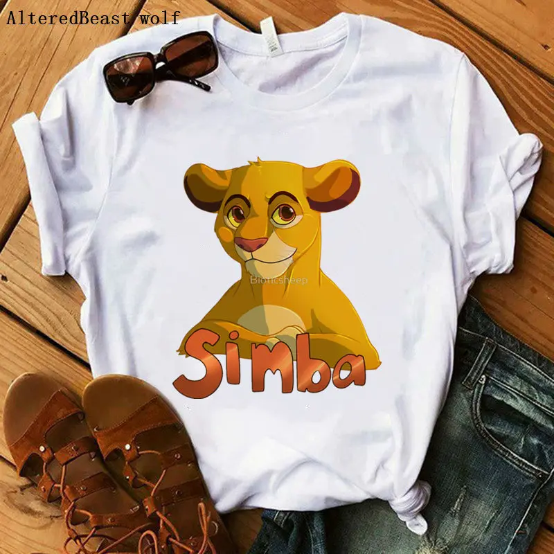 Hakuna Matata футболка женская с принтом SIMBA harajuku Король Лев vogue футболка Летняя повседневная с коротким рукавом модные топы футболки