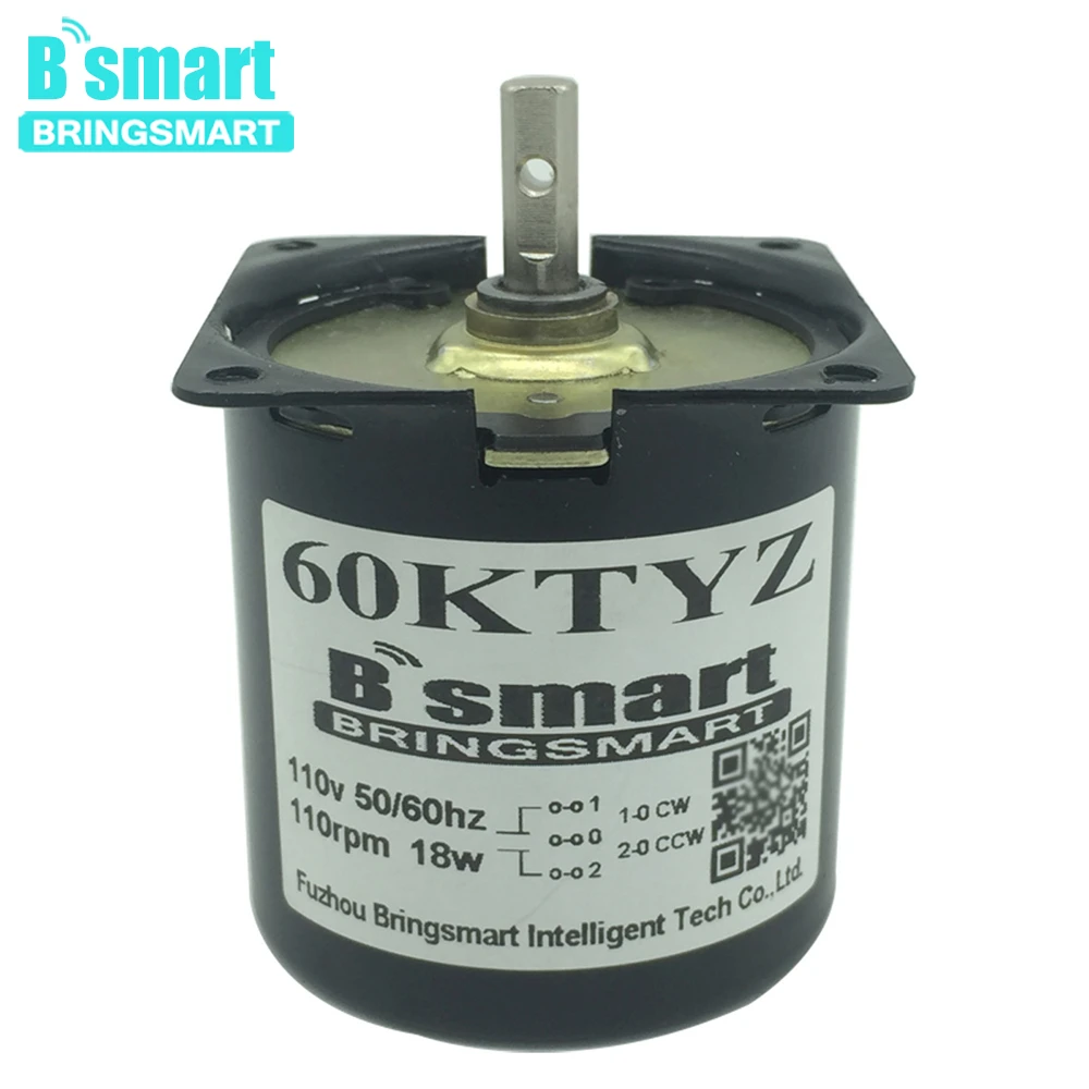 Bringsmart 60KTYZ 110 В/220 В низкая скорость 2,5 об/мин синхронный двигатель переменного тока электро высокий крутящий момент металлический редуктор мотор для барбекю