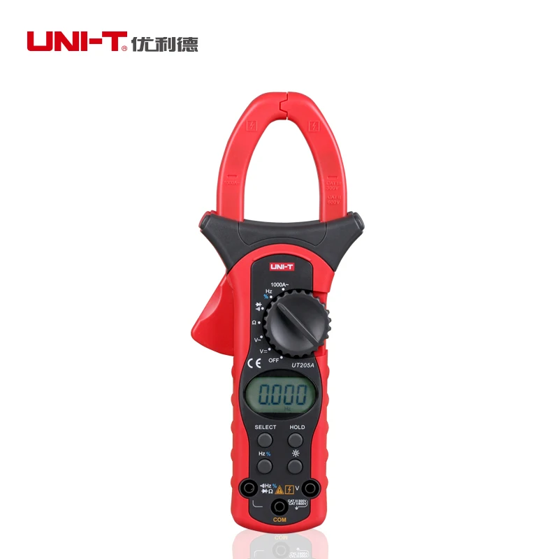 

AC 1000A Digital Clamp Meter Uni T UT205A 4000 Count Auto Multimeter Ohmmeter DC Voltmeter LCD backlight Data hold Diode tester