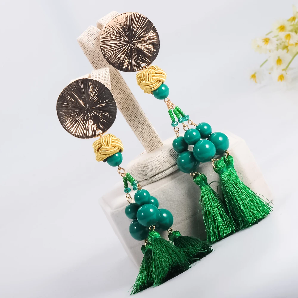 LZESHINE богемные разноцветные Лидер продаж кисточкой серьги оптом Bijoux падение