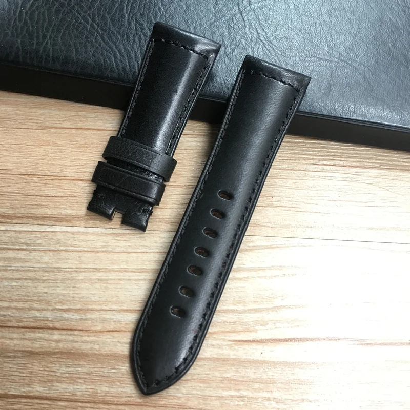 High Quality 24mm 26mm Italy Brown Black Gray Crazy Horse Genuine Leather Watchband Wristband For PAM Watch Strap