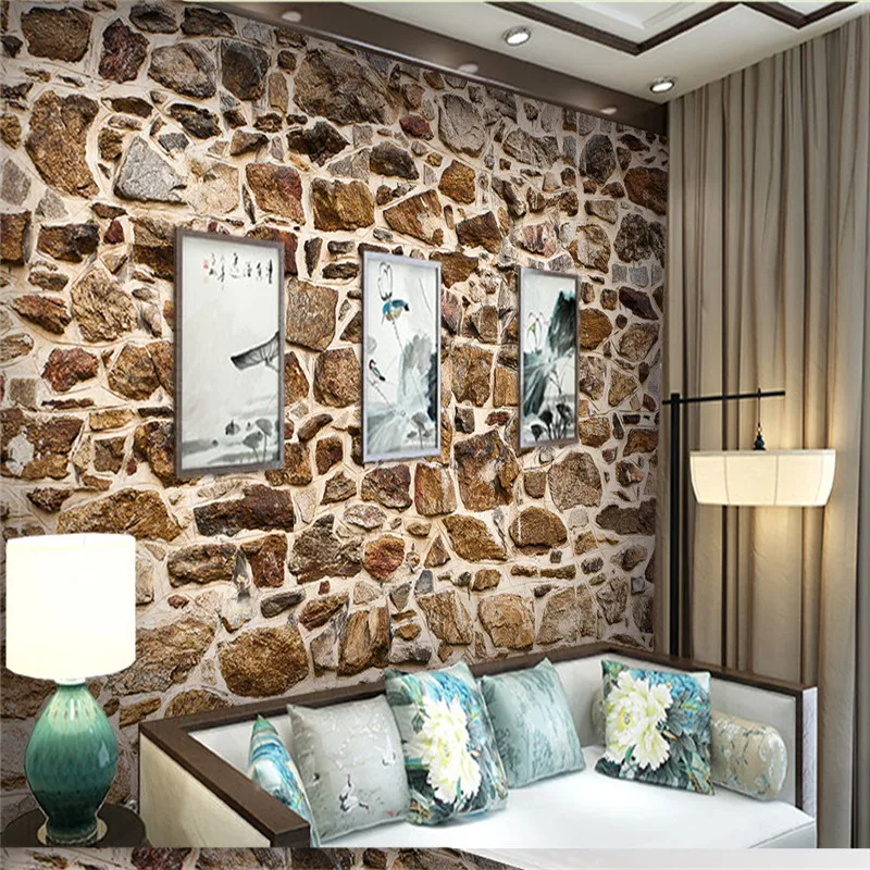 

Custom Photo Wallpapers 3D Brick Stone Wall Papers Murals for Living Room Bedroom Background Home Decor Russtic Walls Covering
