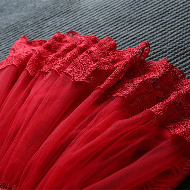 DFXD платье для маленьких девочек с длинным рукавом однотонное кружевное вечернее