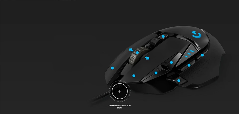 Logitech G502 герой игры Мышь полная линия обновления герой двигатель с 16000 Точек на дюйм Сенсор 11 настраиваемые кнопки