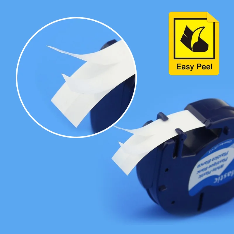 HWDID 5 шт Производитель этикеток совместим с DYMO Letratag 12 мм черный на белом LT 91201 91331