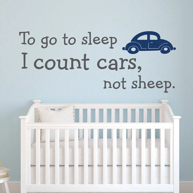 Для сна I Count Cars not Sheep Наклейка на стену цитата наклейки для детей и Декор домашнее