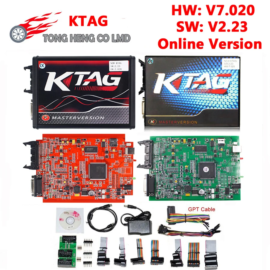Высокое качество онлайн зеленый/красный K TAG Ktag V7.020 V2.23 тег 7 020 2 23 ECU чип тюнинга без
