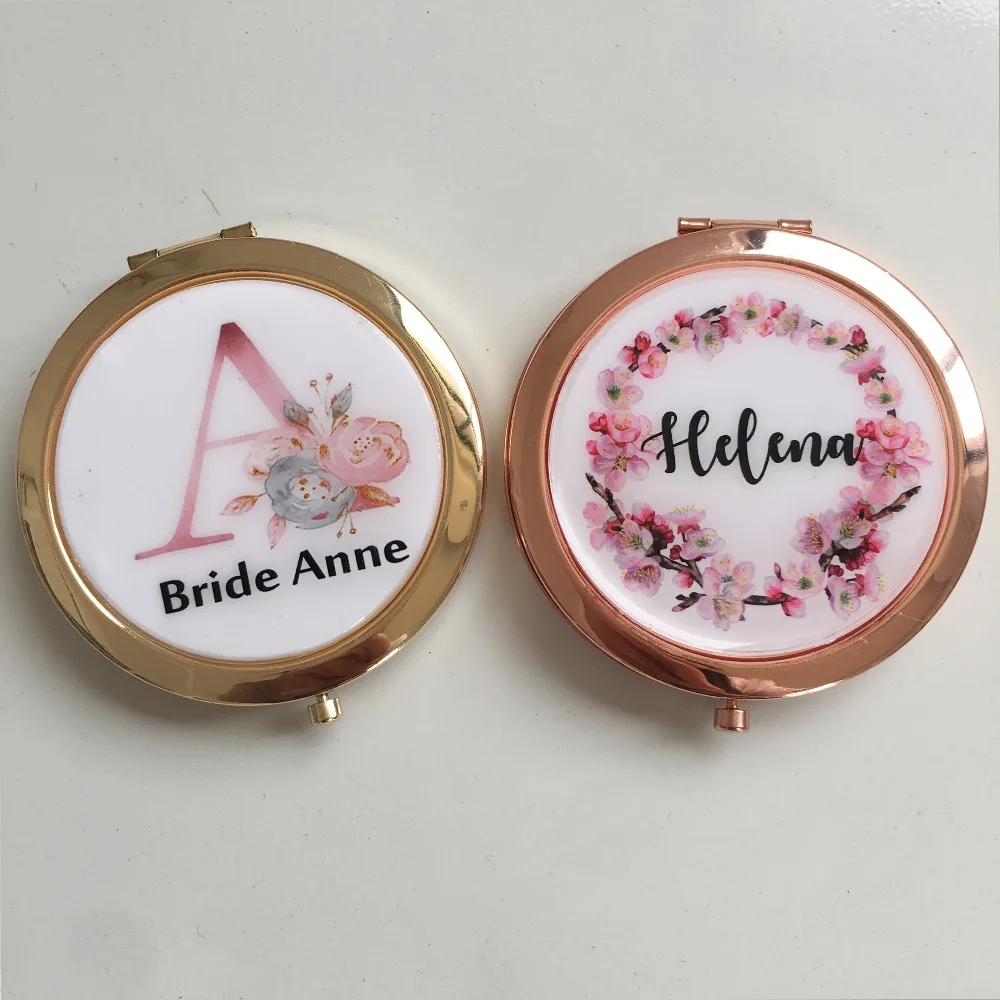 Уникальный логотип покупателя на день рождения и свадьбу, с надписью "Bride to косметическое зеркало подарки невесте персональный подарок