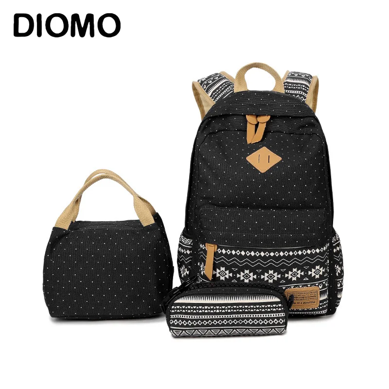 

DIOMO 2022 Children's Bag Girls School Bag Set Trend Teenage Backpack Schoolbags High Quality Backpack Book Bag 3 Pieces/Set
