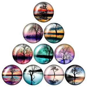 10 шт., Круглые Стеклянные Кабошоны, 12161825 мм