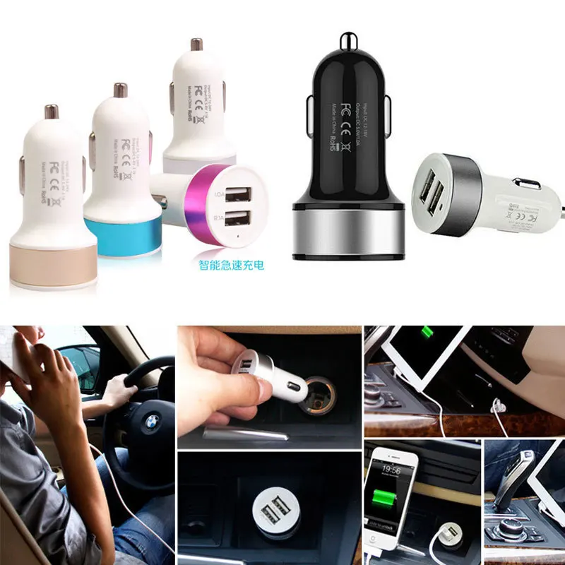 Универсальное автомобильное зарядное устройство YKSPACE с 2 USB-портами 5 В А умный