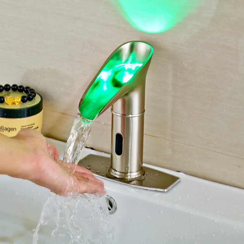 Матовый никелевый сенсорный смеситель автоматический для ванной|bathroom faucet