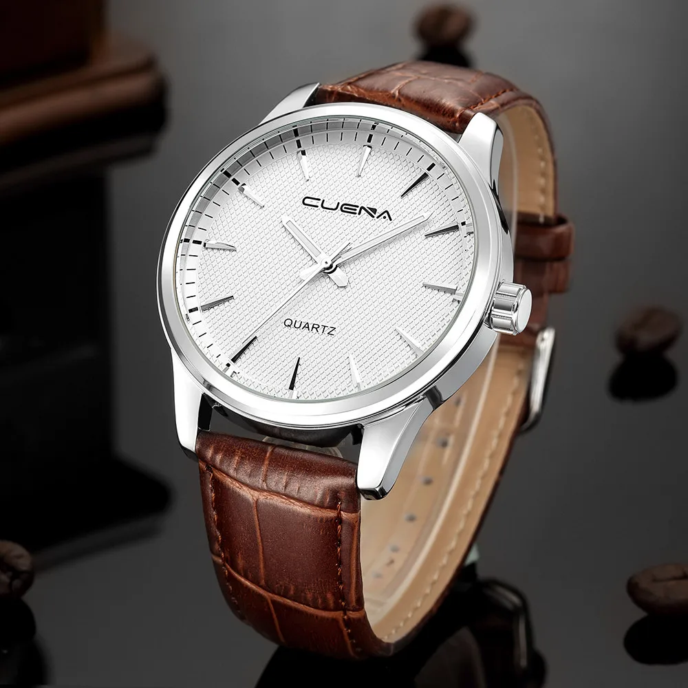 Fashion Men's Date Leather Sport Quartz Noctilucent Wrist Watch Male Clock Casual Watches relogio masculino erkek kol saati A40