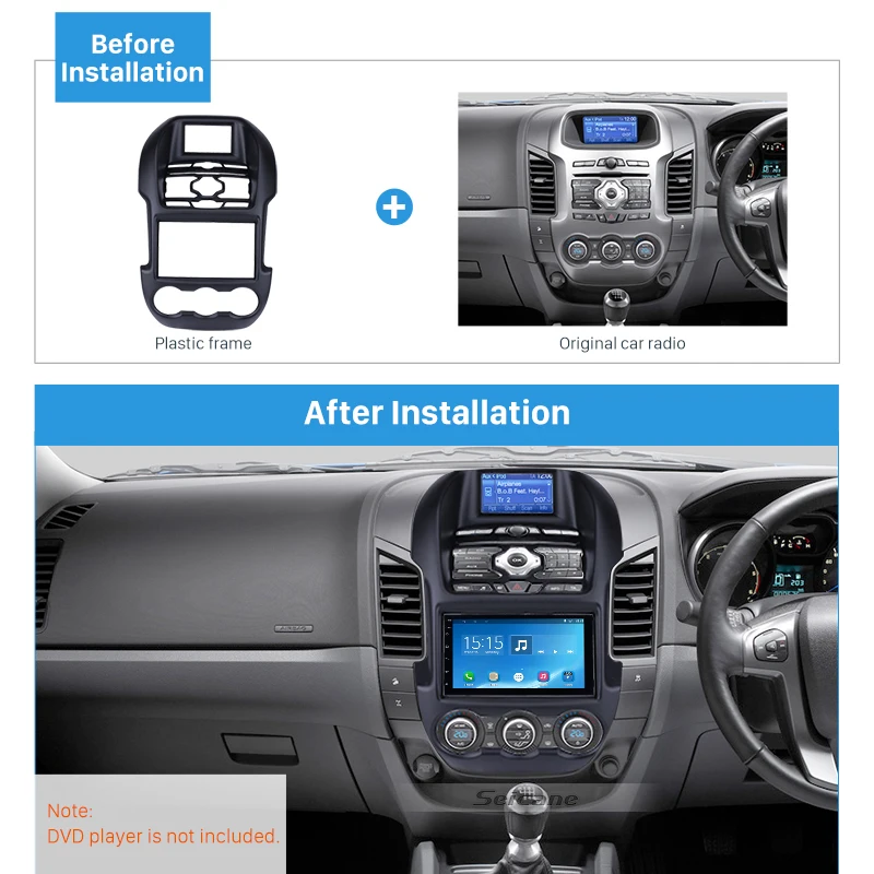 Seicane Серебряный 2Din автомобильный радиоприемник для 2006 2007 2008 2009 2010 Ford Everest Ranger Mazda