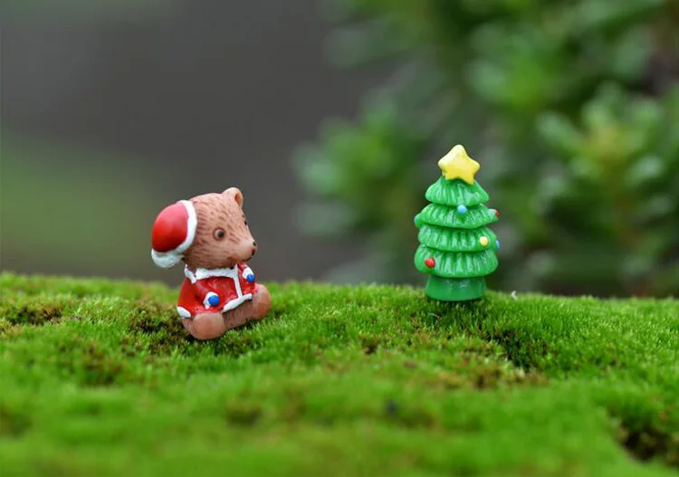 Медведь для рождественской елки украшение миниатюрная фигурка сказочный сад