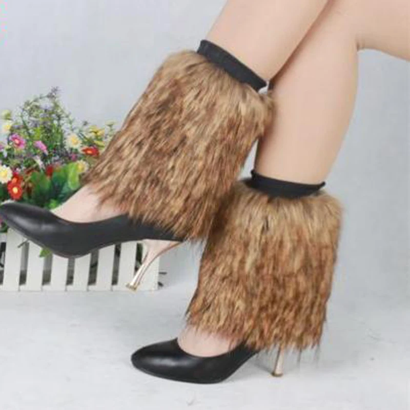 ] 12 цветов мягкий искусственный мех зимний подогреватель голеностопного сустава