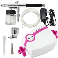 Airbrush Kit with 5-Adjustable Mini Air Compressor Air brush Spray Gun for Makeup Body Paint Temporary Tattoo New