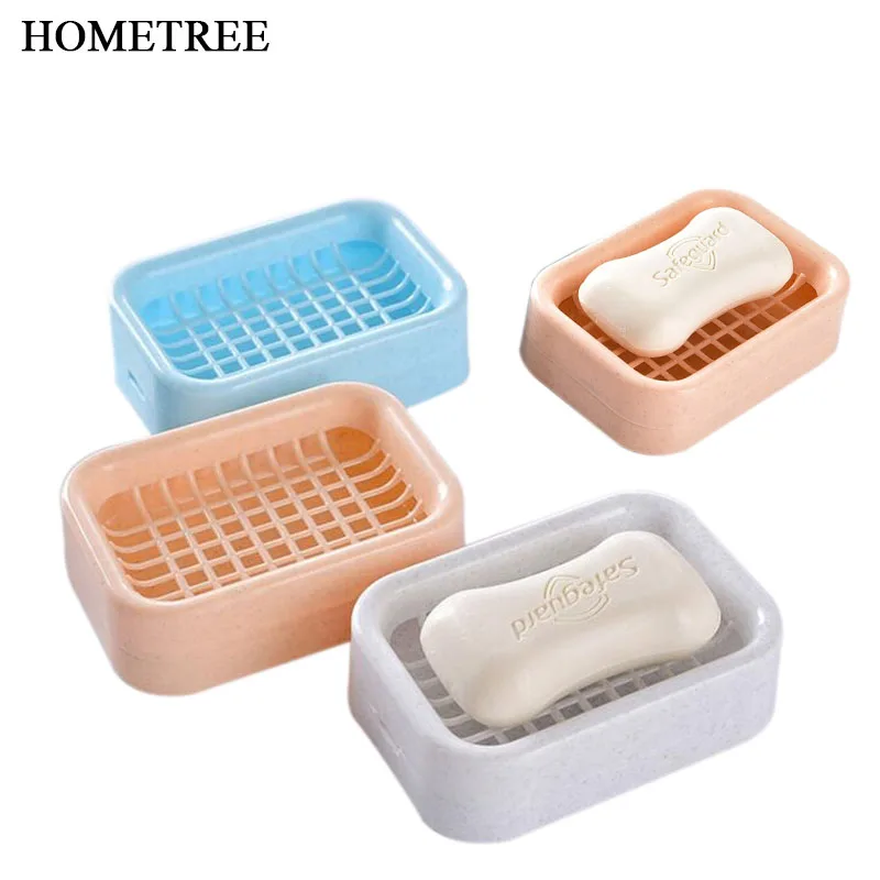 

HOMETREE 1 Pcs New Double layer Soap Case Dishes Waterproof Leakproof Soap Box With Cover Home Bathroom Accessories 10 Color H27