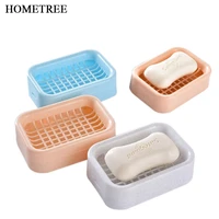 hometree 1 pcs new double layer soap case dishes waterproof leakproof soap box with cover home bathroom accessories 10 color h27