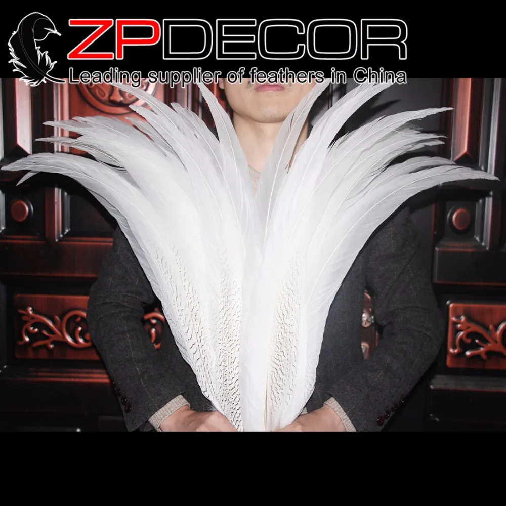 

Ведущий поставщик ZPDECOR 26-28 дюймов (65-70 см) 10 шт./лот замечательные беленые белые серебряные перья фазана для карнавального декора