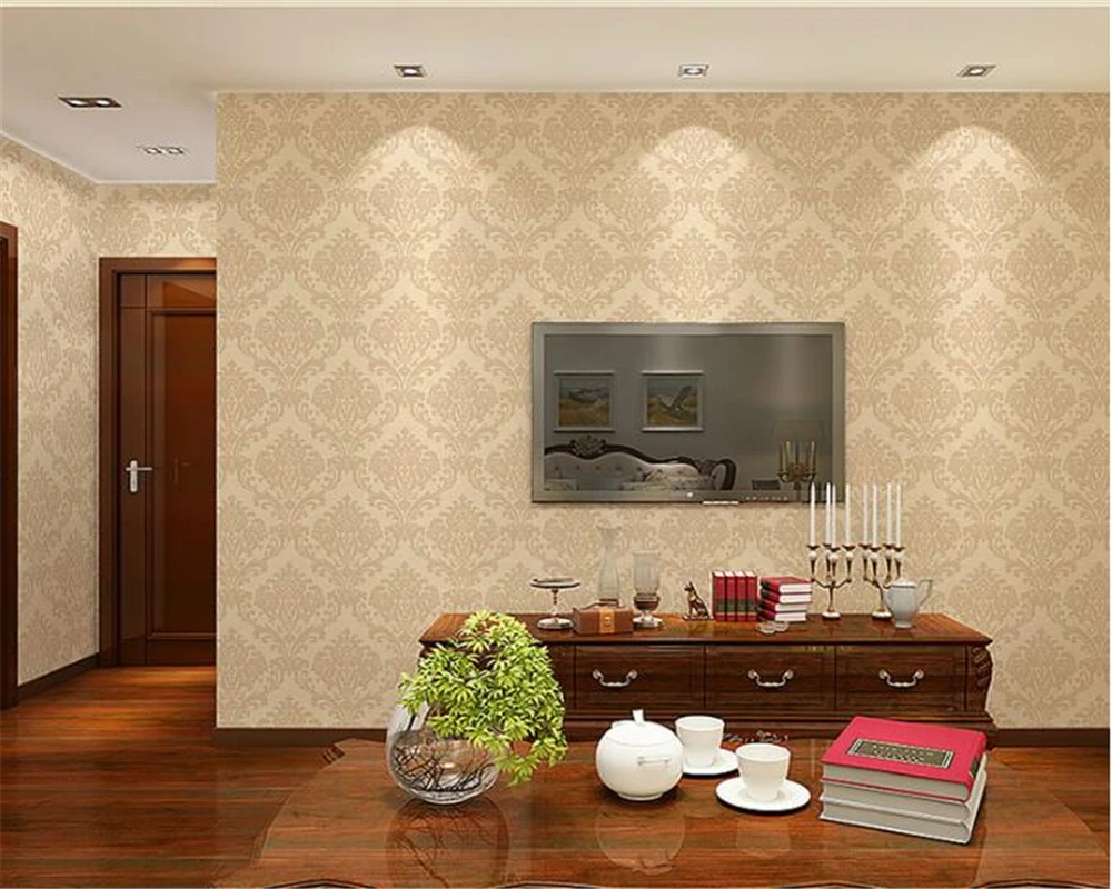 

beibehang Silk non-woven wallpaper luxury European Damascus 3d wallpaper bedroom restaurant home interior papel de parede behang