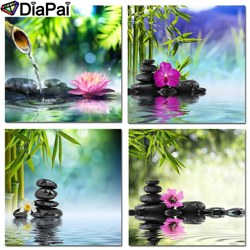 

DIAPAI Diamond Painting 5D DIY Full Square/Round Drill "Bamboo stone flower" 3D Embroidery Cross Stitch 5D Decor Gift