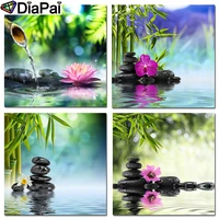 diapai diamond painting 5d diy full squareround drill bamboo stone flower 3d embroidery cross stitch 5d decor gift